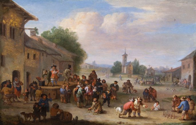 A pleasant gathering at a market scene