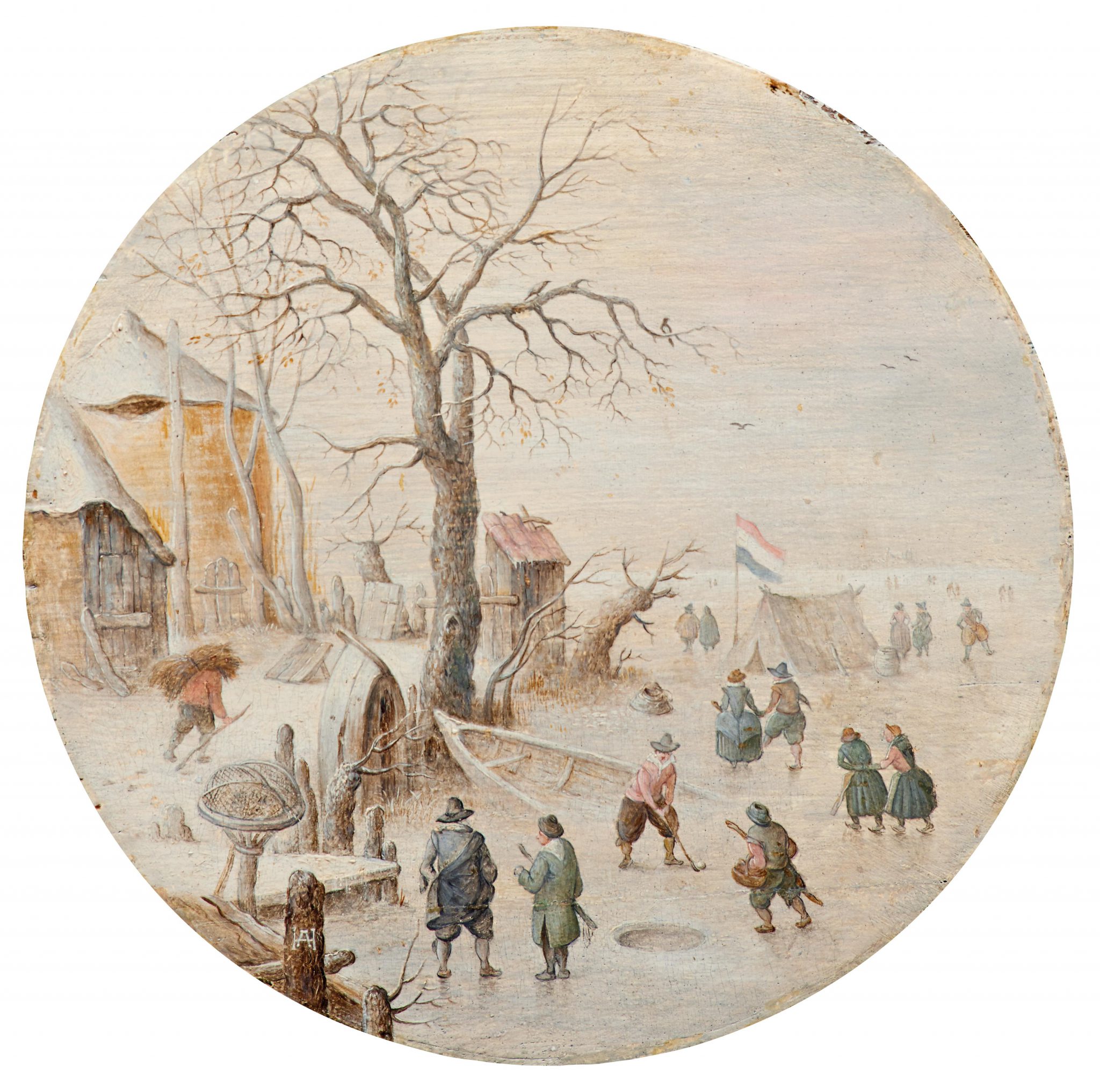 Winter Landscape with Ice Skaters