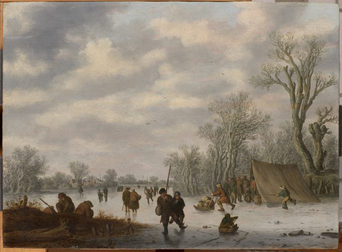 Winter Scene with Skaters on the Ice
