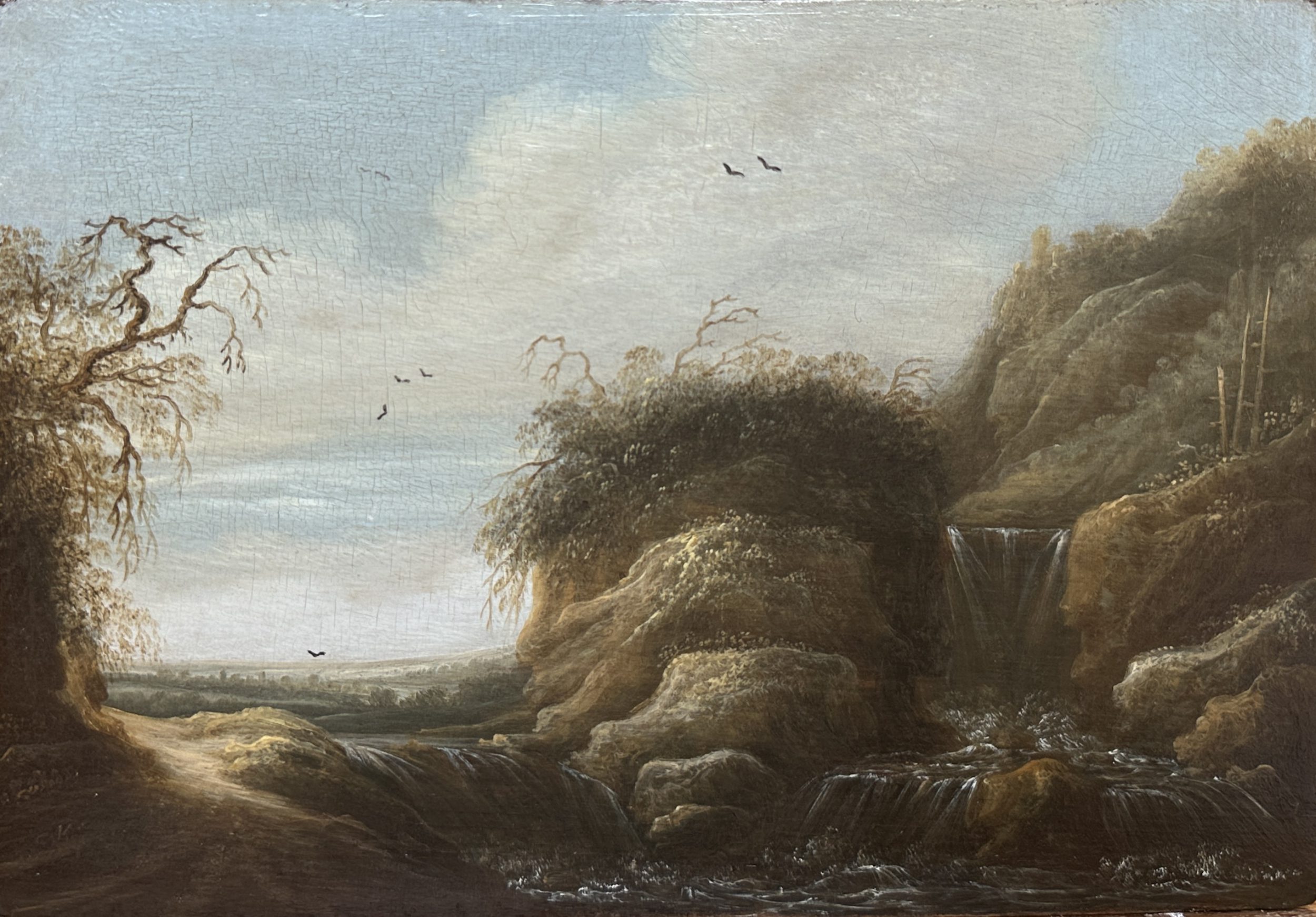 Landscape with several waterfalls