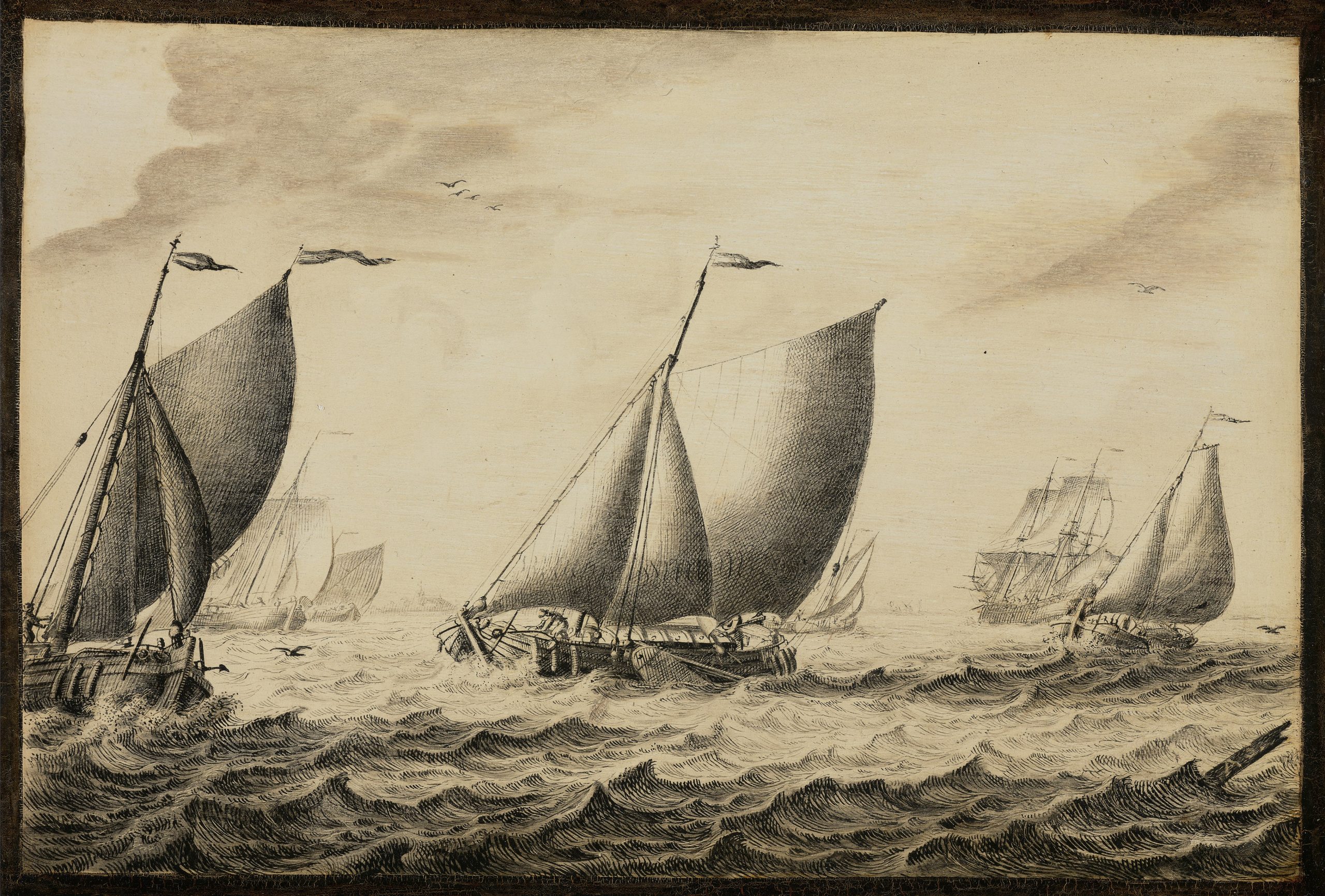 Set of penschilderijen (4x)